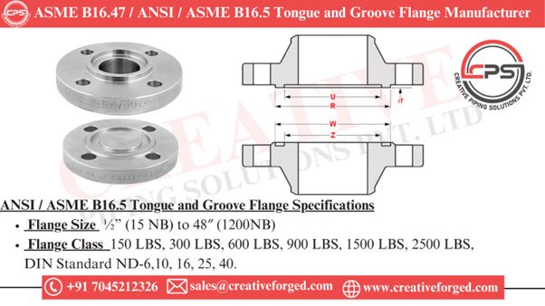 ASME/ANSI B16.5, B16.47 Tongue And Groove Flange