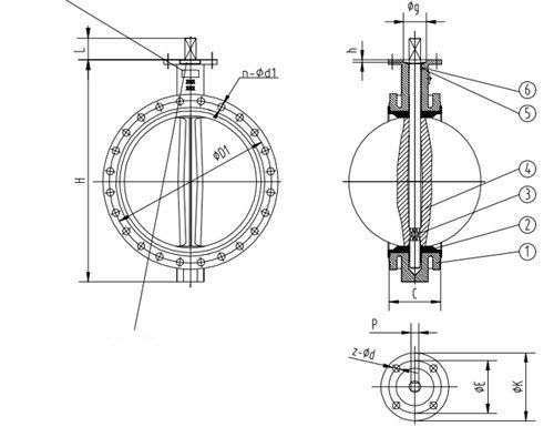 Double flanged Dimensions and weights