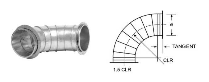 Flanged Elbow Dimensions and weights